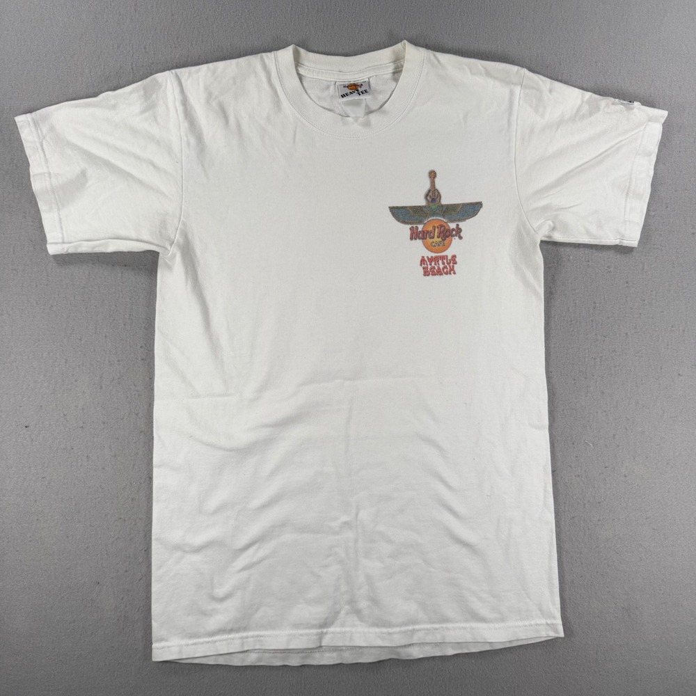 Hard Rock Cafe Myrtle Beach Egyptian Pyramid Graphic Tee White Mens M Heavy Tee